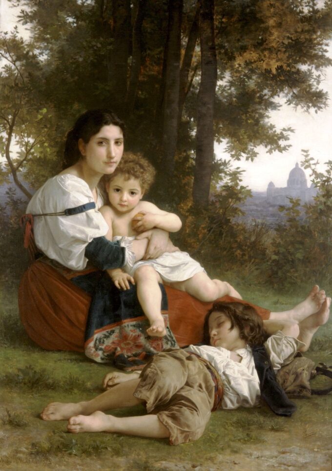 Mother and Children - William Bouguereau Oil Painting Reproduction