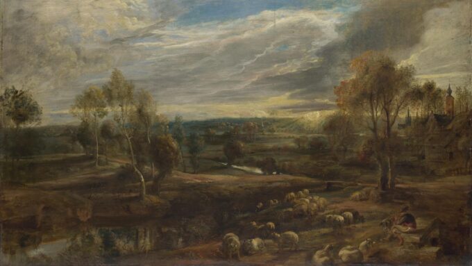 Un paysage avec un berger et son troupeau - Peter Paul Rubens - Reproductions de tableaux et peintures haut de gamme