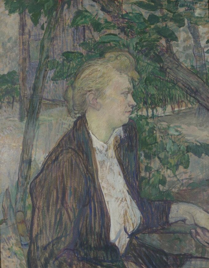 Woman sitting in a garden - Toulouse Lautrec