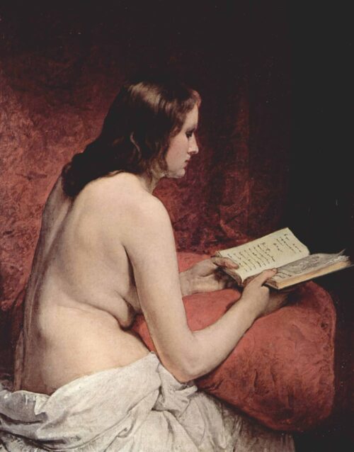 Odalisque with Book - Francesco Hayez - Reproductions de tableaux et peintures haut de gamme