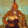 Osage warrior of the Wha-sha-she band (a subdivision of Hunkah) - George Catlin - Reproductions de tableaux et peintures haut de gamme