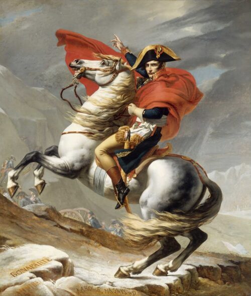 Bonaparte franchit le col du Grand Saint-Bernard - Jacques-Louis David - Reproductions de tableaux et peintures haut de gamme