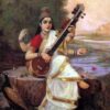 Peinture de la déesse Saraswati - Ravi Varmâ - Reproductions de tableaux et peintures haut de gamme