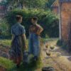 Paysannes discutant à la ferme, Eragny - Camille Pissarro - Reproductions de tableaux et peintures haut de gamme