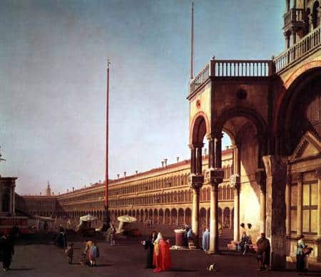 The Piazza San Marco, seen from the Piazetta, in Venice - Giovanni Antonio Canal