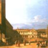 Piazza Saint Marco looking l'ouest - Giovanni Antonio Canal - Reproductions de tableaux et peintures haut de gamme