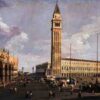 Piazza San Marco, regardant vers le sud-ouest - Canal Giovanni Antonio - Reproductions de tableaux et peintures haut de gamme