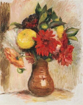 Bouquet de fleurs dans une cruche - Pierre-Auguste Renoir - Reproductions de tableaux et peintures haut de gamme