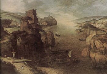 Landscape with Christ Appearing to the Apostles at the Sea of Tiberias - Pieter Brueghel l'Ancien - Reproductions de tableaux et peintures haut de gamme