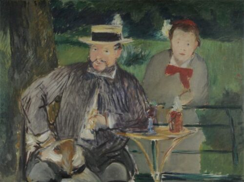 Portrait d'Ernest Hoschedé avec sa fille Marthe - Edouard Manet - Reproductions de tableaux et peintures haut de gamme