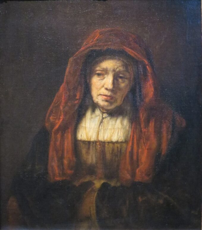 Portrait d'une vieille femme - Rembrandt van Rijn - Reproductions de tableaux et peintures haut de gamme