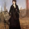 Portrait de Berthe Morisot en chaussures roses - Edouard Manet - Reproductions de tableaux et peintures haut de gamme