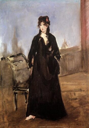 Portrait de Berthe Morisot en chaussures roses - Edouard Manet - Reproductions de tableaux et peintures haut de gamme