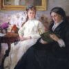 Portrait of the Artist's Mother and Sister - Berthe Morisot - Reproductions de tableaux et peintures haut de gamme