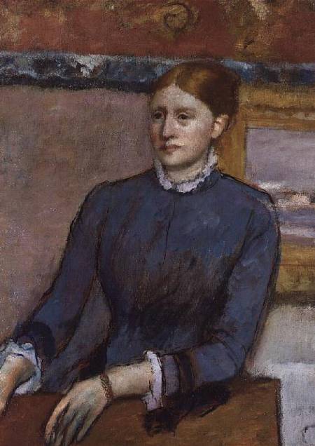 Portrait of Helene Rouart in the Office of her Father, Detail of Helene - Edgar Degas