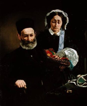 Portrait de Monsieur et Madame Auguste Manet - Edouard Manet - Reproductions de tableaux et peintures haut de gamme