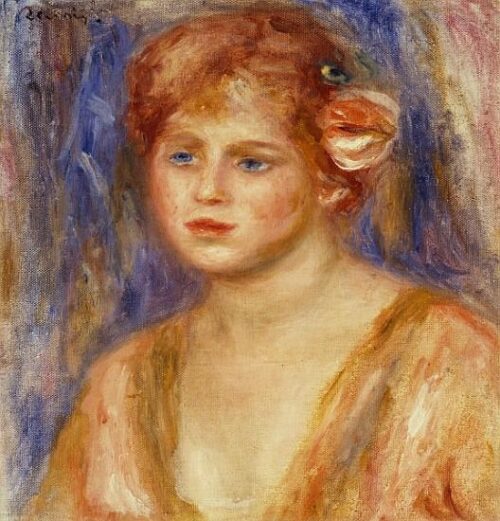 Portrait d'une jeune fille de Pierre-Auguste Renoir - Reproductions de tableaux et peintures haut de gamme