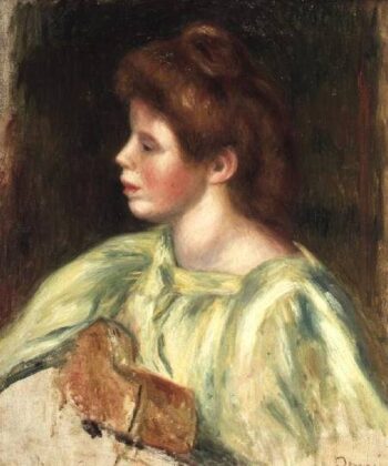 Portrait d'une femme jouant de la guitare - Pierre-Auguste Renoir - Reproductions de tableaux et peintures haut de gamme