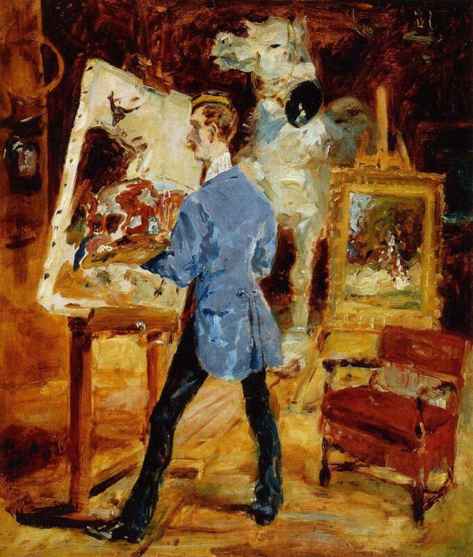 The painter René Princeteau in his studio - Toulouse Lautrec