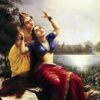 Radha et Madhav - Ravi Varmâ - Reproductions de tableaux et peintures haut de gamme