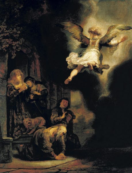 The Archangel Raphael Leaving the Family of Tobias - Rembrandt van Rijn