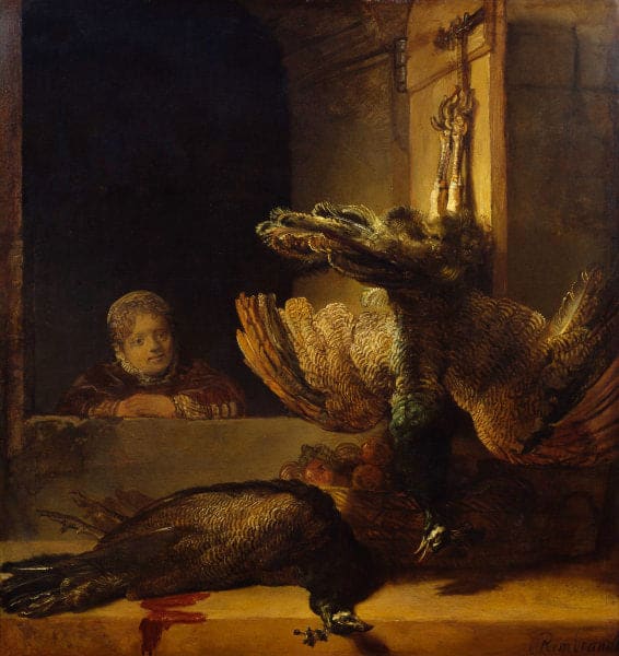 Still Life with Peacocks - Rembrandt van Rijn Oil Painting Reproduction