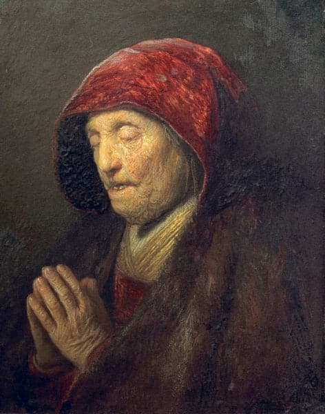 Old Woman Praying - Rembrandt van Rijn