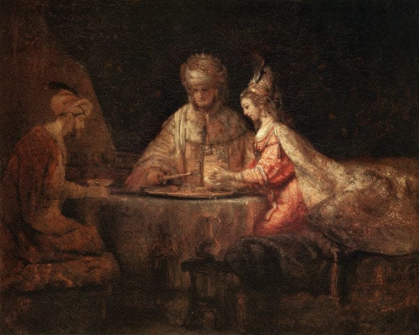 Assuerus, Haman and Esther - Rembrandt van Rijn