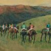 Chevaux de course dans un paysage - Edgar Degas - Reproductions de tableaux et peintures haut de gamme