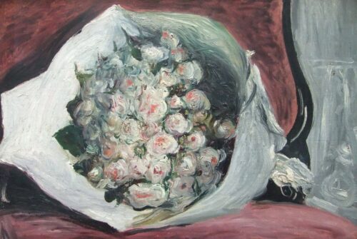 Bouquet dans une boîte de théâtre - Pierre-Auguste Renoir - Reproductions de tableaux et peintures haut de gamme