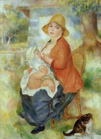 Renoir Maternité. Mère allaitante 1886 - Pierre-Auguste Renoir - Reproductions de tableaux et peintures haut de gamme