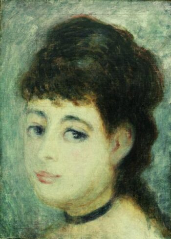 Portrait d'une jeune femme c.1875 - Pierre-Auguste Renoir - Reproductions de tableaux et peintures haut de gamme