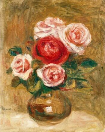 Roses dans un pot - Pierre-Auguste Renoir - Reproductions de tableaux et peintures haut de gamme