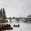 Rouen, the Pont Corneille, Fog Effect - Eugène Boudin - Reproductions de tableaux et peintures haut de gamme