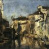 San Trovaso Square, Venice - John Henry Twachtman - Reproductions de tableaux et peintures haut de gamme