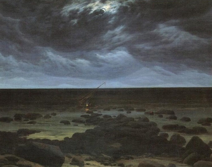 Seaside by Moonlight - Caspar David Friedrich