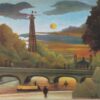 Seine et Tour Eiffel au soleil couchant - Henri Rousseau - Reproductions de tableaux et peintures haut de gamme