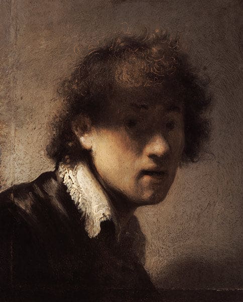 Self-portrait at a young age - Rembrandt van Rijn