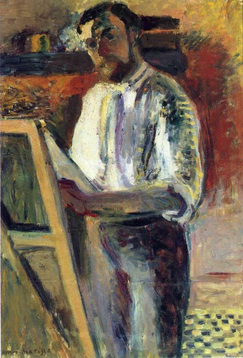 Autoportrait en chemise - Matisse - Reproductions de tableaux et peintures haut de gamme