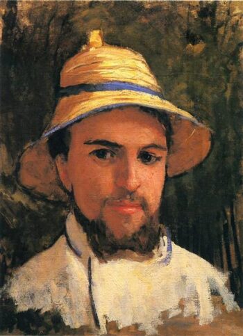 Autoportrait avec casque à pointe - Caillebotte - Reproductions de tableaux et peintures haut de gamme