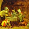 Fumeurs et buveurs - David The Younger Teniers - Reproductions de tableaux et peintures haut de gamme