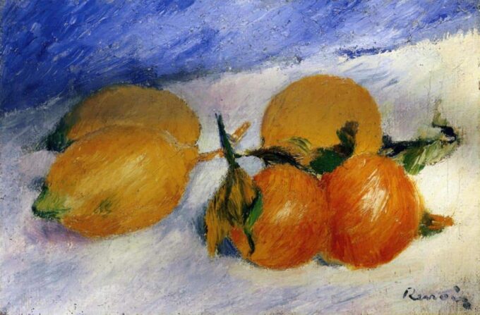 Nature morte avec des citrons et des oranges - Pierre-Auguste Renoir - Reproductions de tableaux et peintures haut de gamme