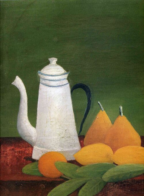 Nature morte avec théière et fruits - Henri Rousseau - Reproductions de tableaux et peintures haut de gamme