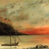 Coucher de soleil sur le lac de Genève - Gustave Courbet - Reproductions de tableaux et peintures haut de gamme