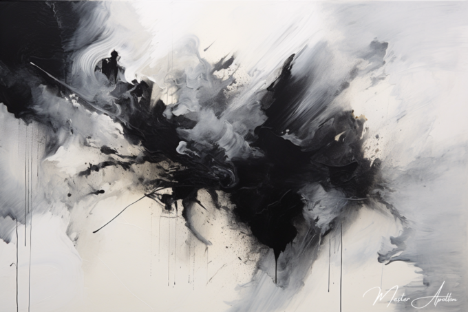 Contemporary abstract black and white painting by Dana