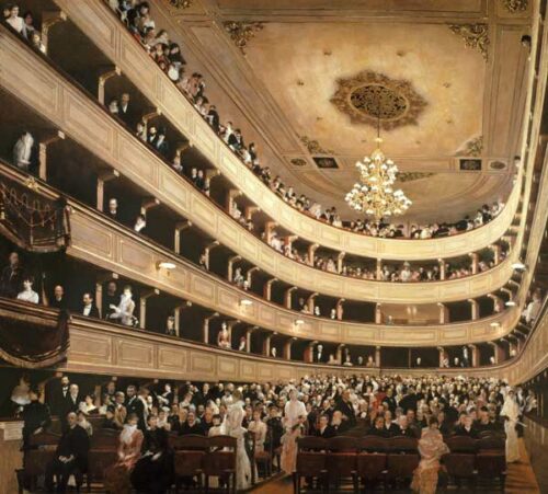 L'auditorium du théâtre du vieux château - Gustav Klimt - Reproductions de tableaux et peintures haut de gamme