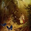 Le chasseur de papillons - Carl Spitzweg - Reproductions de tableaux et peintures haut de gamme