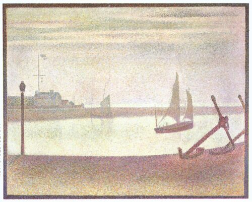 La Manche à Gravelines, le Soir - Georges Seurat - Reproductions de tableaux et peintures haut de gamme