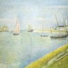 Le canal à Gravelines, en direction de la mer - Georges Seurat - Reproductions de tableaux et peintures haut de gamme