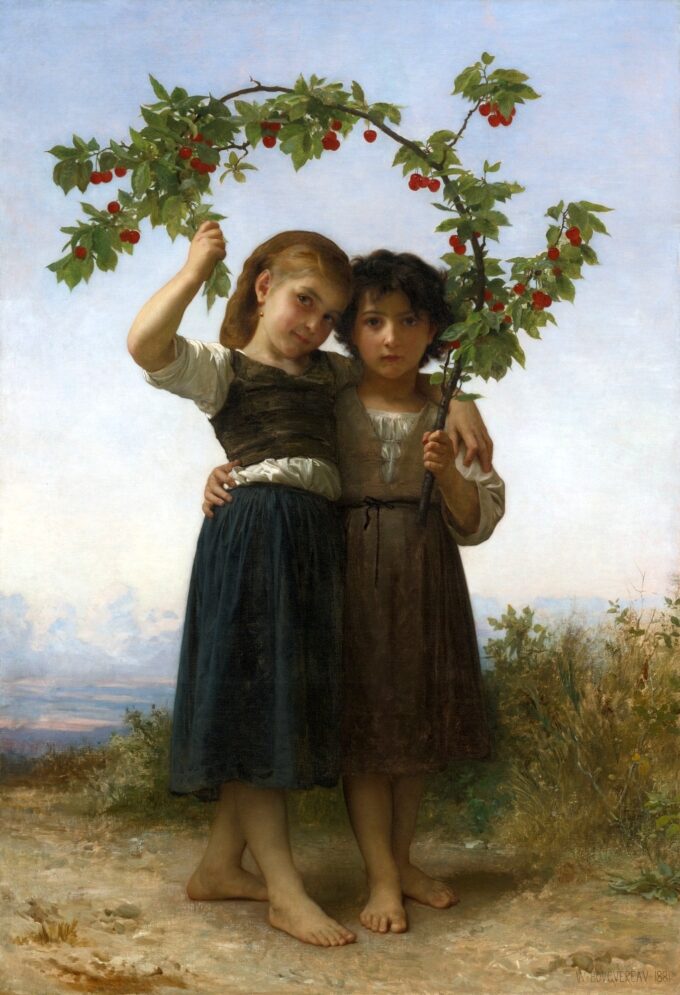 La branche des cerises - William Bouguereau - Reproductions de tableaux et peintures haut de gamme